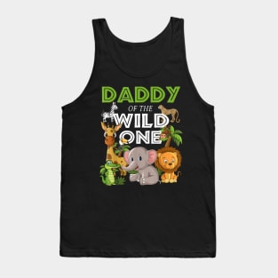 Daddy Of The Wild One Zoo Birthday Safari Jungle Animal Tank Top